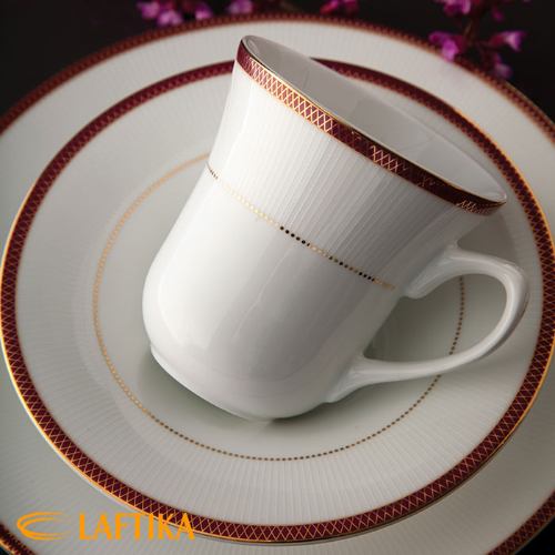 فنجان سرویس چینی زرین شهرزاد طرح سپینود ارغوانی 12 نفره 108 پارچه