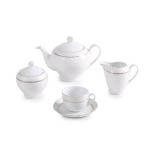 قیمت و خرید سرویس 17 پارچه چای خوری ایتالیا اف طرح هدیه طلایی
