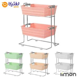 جا پیاز سیب زمینی 2 طبقه مستطیل طرح بامبو لیمون