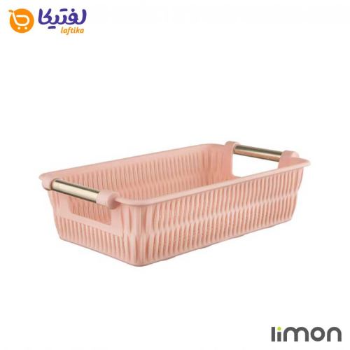 سبد طرح بامبو دسته استیل لیمون سایز 2