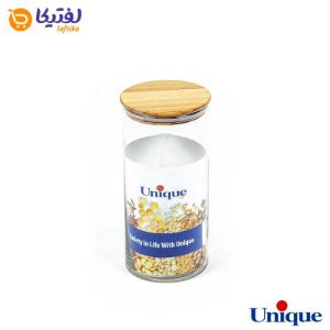 بانکه حبوبات شیشه ای درب چوبی 1200 یونیک UN-1272