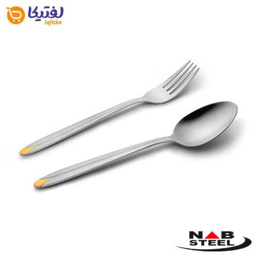 اقلام سرویس قاشق چنگال پالرمو دور طلایی 116 پارچه ناب استیل