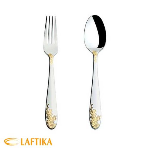 خرید سرویس-قاشق-و-چنگال-غذا-خوری-ناب-استیل-مدل-امپریال-دور-طلایی