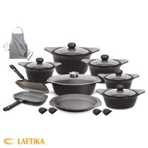 سرویس قابلمه مشکی گرانیتی 20 پارچه ام جی اس MGS گرانیتی مدل Korea-C