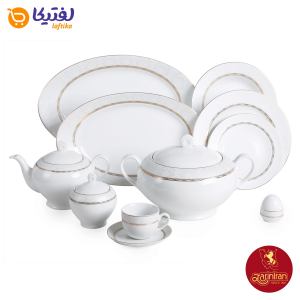چینی زرین سرویس 12 نفره ایتالیا اف طرح هدیه طلایی