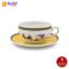 فنجان و نعلبکی کاپوچینو، لاته چینی زرین طرح ویلیج