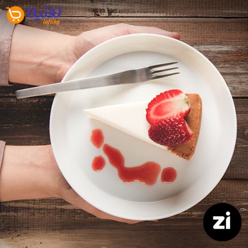 بشقاب تخت چینی زرین فرم اس سفید سایز 21