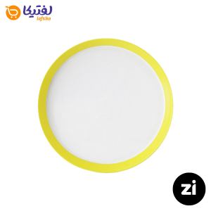 بشقاب تخت چینی زرین فرم اس پاستل لیمویی سایز 27