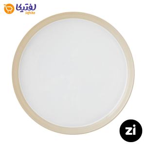 بشقاب تخت چینی زرین فرم اس پاستل کرم سایز 33