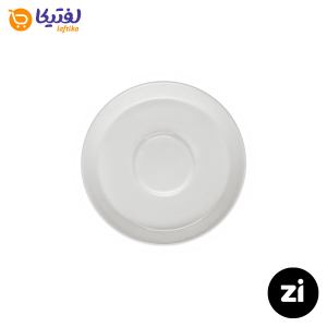نعلبکی زیر استکانی چینی زرین (Zi) فرم اس سایز 12 طرح سفید