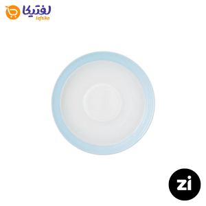 نعلبکی زیر استکانی چینی زرین (Zi) فرم اس سایز 12 طرح پاستل آبی