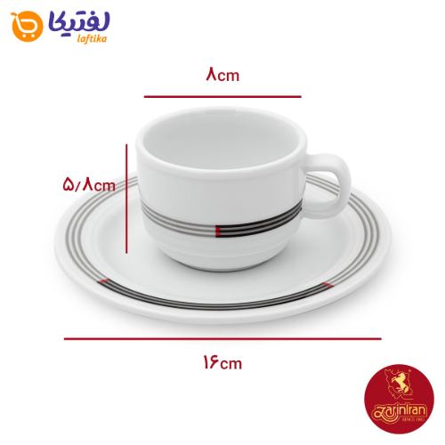 فنجان چینی زرین هتلی 49 سایز 8 طرح وگاس
