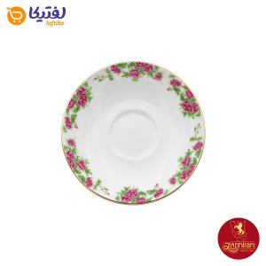 نعلبکی زیر استکانی چینی زرین دوری سایز ۱۳ طرح بیدگل ۶ عددی