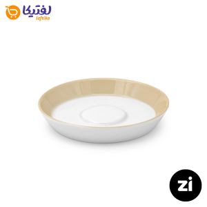 نعلبکی زیر استکانی چینی زرین (Zi) فرم اس سایز 12 طرح پاستل کرم