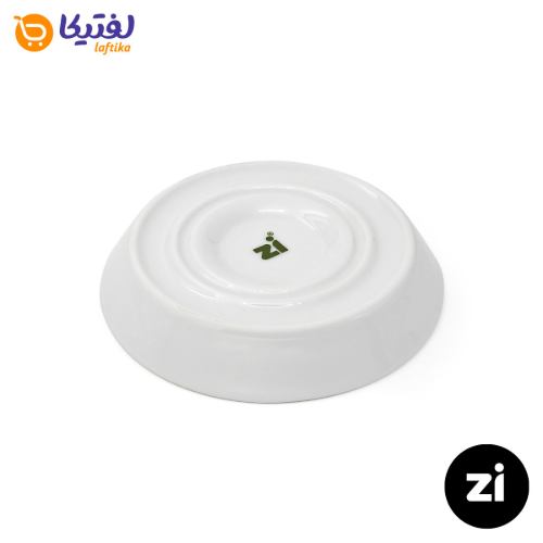 نعلبکی زیر استکانی چینی زرین (Zi) فرم اس سایز 12 طرح سفید