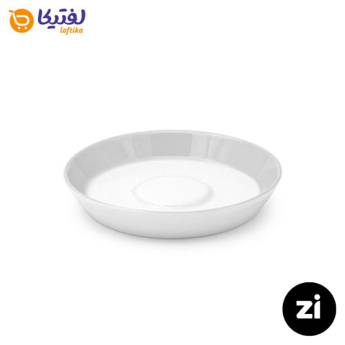 نعلبکی زیر استکانی چینی زرین (Zi) فرم اس سایز 12 طرح پاستل سبز