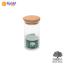 بانکه ادویه شیشه ای با درب چوبی تیریتی قطر 6 ارتفاع 12 مدل G 5004