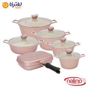 سرویس قابلمه گرانیتی دنیز Deniz نالینو 12 پارچه رزگلد