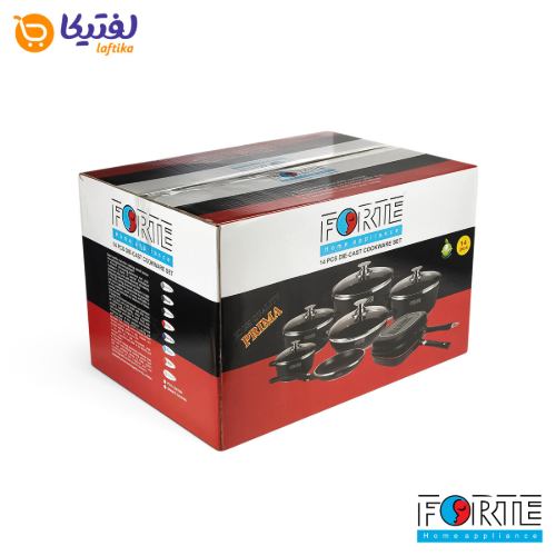 سرویس قابلمه گرانیتی 14 پارچه فورته Forte مدل پریما مشکی