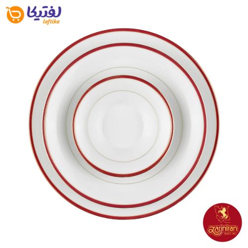 حاشیه ارغوانی سرویس چینی زرین شهرزاد طرح سپینود 6 نفره 35 پارچه