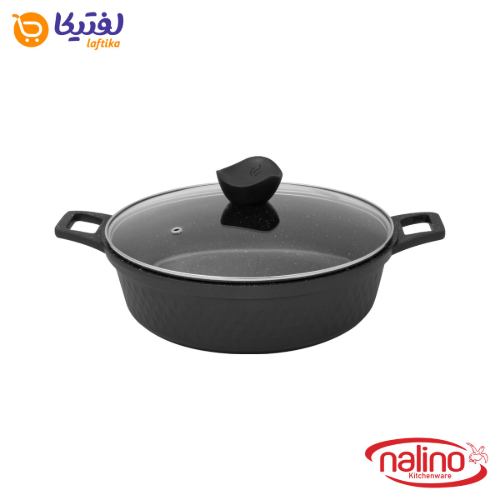 تابه گرانیتی دو دسته نالینو مدل دنیز سایز 28 رنگ مشکی