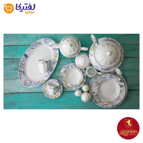 مشخصات سرویس چینی زرین نئوکلاسیک طرح گلداستون 12 نفره 103 پارچه