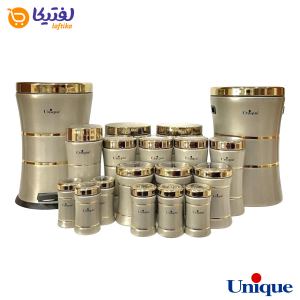 سرویس آشپزخانه یونیک ۱۸ پارچه کمر باریک خطی زیتونی براق UN-4671