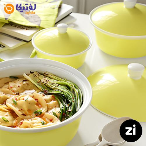 قابلمه چینی زرین مارک زی Zi طرح پاستل طوسی سایز 21
