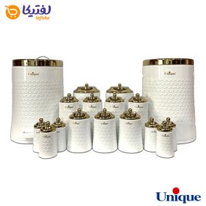 سرویس آشپزخانه 17 پارچه یونیک گلکسی سفید در طلا UN-4621