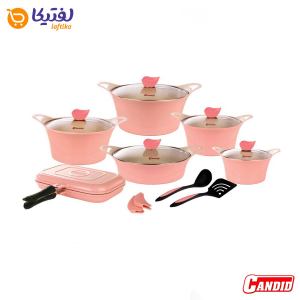 سرویس قابلمه 15 پارچه گرانیتی کاندید مدل کاپری گلبهی