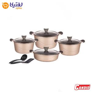 خرید سرویس قابلمه گرانیتی 10 پارچه کاندید مدل اوشن رنگ بژ