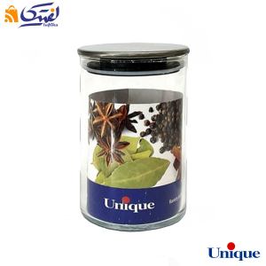 بانکه شیشه ای یونیک ۱۲ سانتی درب استیل UN-1379A