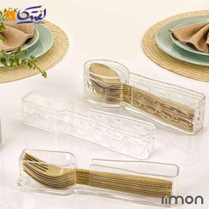 جا قاشق و چنگال اکرولیک دربدار لیمون 6260