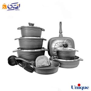 خرید سرویس قابلمه گرانیتی یونیک 16 پارچه بلا طوسی UN-8897