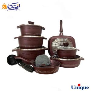 سرویس قابلمه گرانیتی یونیک 16 پارچه بلا بورگاندی UN-8895