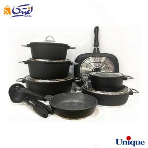 سرویس قابلمه یونیک مونیخ مشکی 16 پارچه با کیفیت برتر