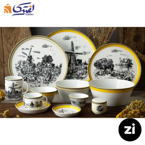 بشقاب تخت چینی زرین Zi فرم اس ویلیج سایز 27