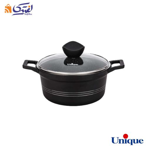 سرویس قابلمه 16 پارچه یونیک مدل کلاسیک رنگ مشکی UN-7701