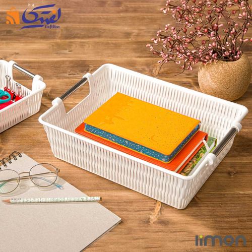سبد طرح بامبو دسته استیل لیمون سایز 2 1384