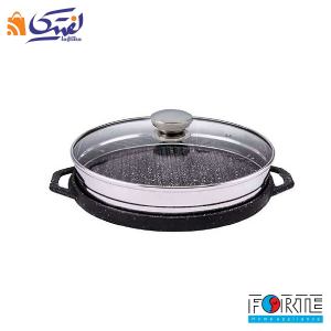 تابه چدنی گرد استیک پز گریل دار فورته سایز 30