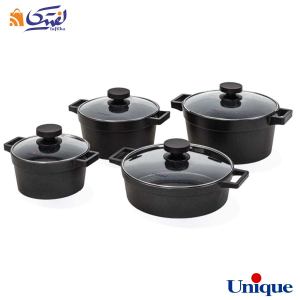 سرویس قابلمه 8 پارچه یونیک مدل دیاموند مشکی UN-8500