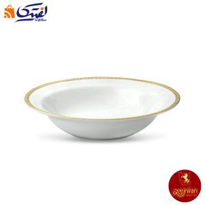 سالادخوری چینی زرین ایتالیا اف طرح ریوا طلایی سایز بزرگ 25 سانتی متری