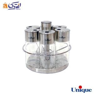 ست جا ادویه ای گردان استیل یونیک گرد 6 تایی UN-1620