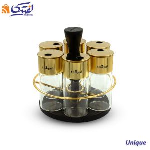 ست جا ادویه ای گردان استیل گرد 6 عددی یونیک مدل UN-1640
