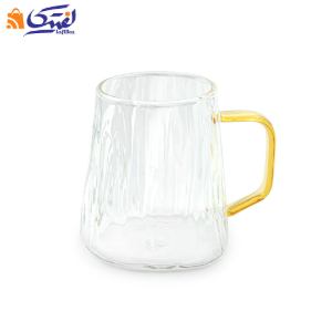 لیوان دسته رنگی پیرکس شیار دار 450 میلی لیتر