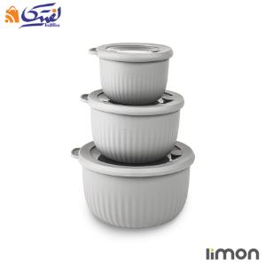 ست کاسه گرد لیمون دربدار پلاستیکی شیار دار 2233