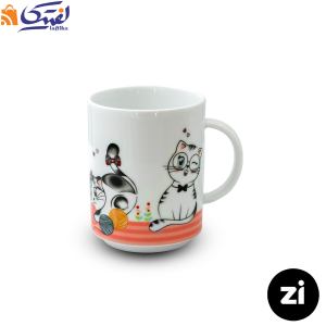 ماگ دسته دار چینی زرین Zi فرم اس گربه اسموکی 300 سی سی