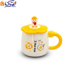 ماگ اردک درب دار سرامیکی همراه با قاشق