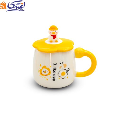ماگ اردک درب دار سرامیکی همراه با قاشق