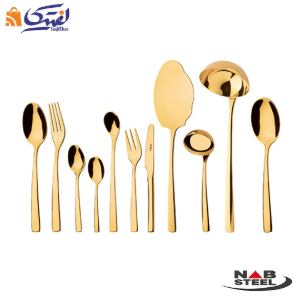 کاربردهای سرویس 86 پارچه ناب استیل مدل فلورانس طلایی PVD جعبه چوبی